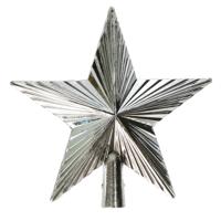 Mini kerstboom piek - ster - zilver - kunststof - 14,5 cm - kerstboompiek