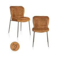 Stoel Odarby cognac fusion (set van 2)