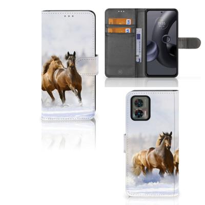 Motorola Edge 30 Neo | Telefoonhoesje | Met pasjeshouder | Paarden