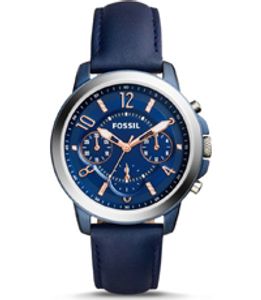 Horlogeband Fossil ES4131 Leder Blauw 18mm
