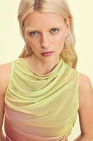 Asymmetrische gedrapeerde top - GREEN - S