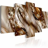 Schilderij - Glitter in bruin, 5 luik, Beige/Bruin, 2 maten, Premium print