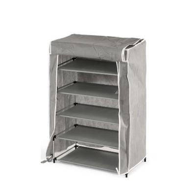 Schoenenrek Kipit Zwart Grijs Stof 50 x 32 x 88 cm