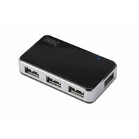 USB-HUB Digitus DA-70220 Zwart Zwart/Gris