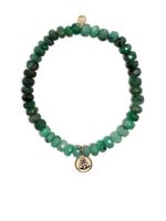 Sydney Evan bracelet Buddha Coin en or 14ct orné d'émeraudes - Vert - thumbnail