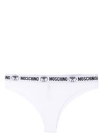 Moschino culottes en coton à taille à logo - Blanc