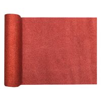 Tafelloper op rol - rood glitter - 28 x 300 cm - polyester - thumbnail