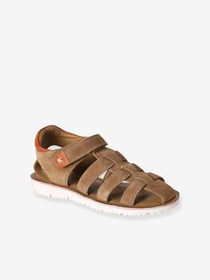 Sandalen voor kinderen van leer met klittenband kameel