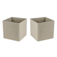 Opbergmand/kastmand Square Box - 4x - karton/kunststof - 29 liter - beige - 31 x 31 cm