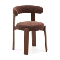 Kave Home Granite eetkamerstoel chenille Bruin/walnoot
