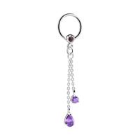 Jeweled Ball Closure Ring met bedel Chirurgisch staal 316L / Belegde messing Piercingringen