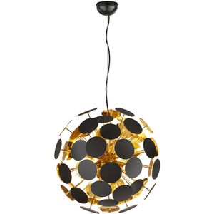 LED Hanglamp - Trion Discon - E14 Fitting - 6-lichts - Rond - Mat Zwart - Aluminium