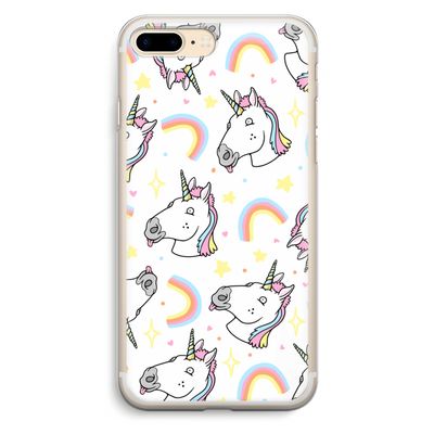 Rainbow Unicorn: iPhone 7 Plus Transparant Hoesje