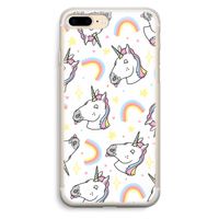 Rainbow Unicorn: iPhone 7 Plus Transparant Hoesje