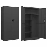 vidaXL Lockerkast 90x40x180 cm staal antracietkleurig