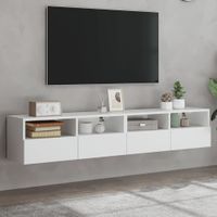 Tv-wandmeubels 2 st 80x30x30 cm bewerkt hout wit - thumbnail