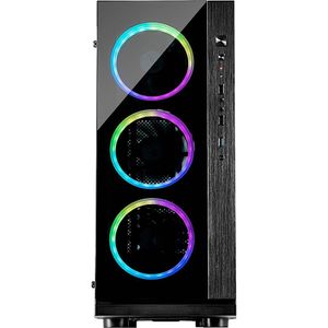 Inter-Tech W-III RGB Toren Zwart computerbehuizing