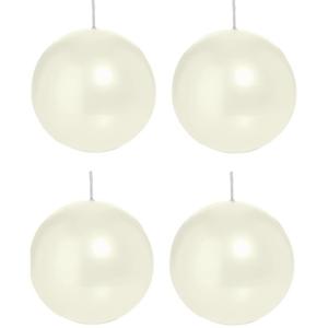 Trend Candles Bolkaars glad - 4x - parelmoer - 8 cm - 25 branduren - ronde kaarsen