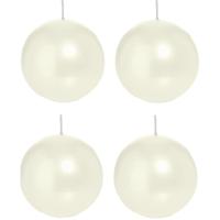 Trend Candles Bolkaars glad - 4x - parelmoer - 8 cm - 25 branduren - ronde kaarsen