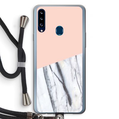 A touch of peach: Samsung Galaxy A20s Transparant Hoesje met koord