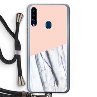 A touch of peach: Samsung Galaxy A20s Transparant Hoesje met koord