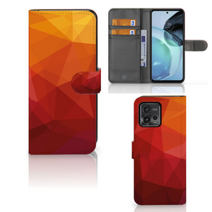 Book Case voor Motorola Moto G72 Polygon Red