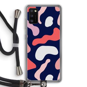 Memphis Shapes Pink: Samsung Galaxy A41 Transparant Hoesje met koord