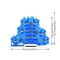 WAGO 2002-3209 Doorgangsklem 3-etages 5.20 mm Spanveer Toewijzing: N Blauw 50 stuk(s) - thumbnail