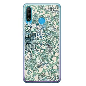 Huawei P30 Lite siliconen hoesje - Mandala blauw