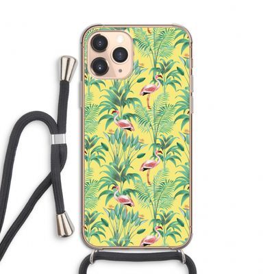 Flamingo party: iPhone 11 Pro Transparant Hoesje met koord