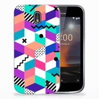 Nokia 1 | TPU Hoesje | Blokken Kleurrijk