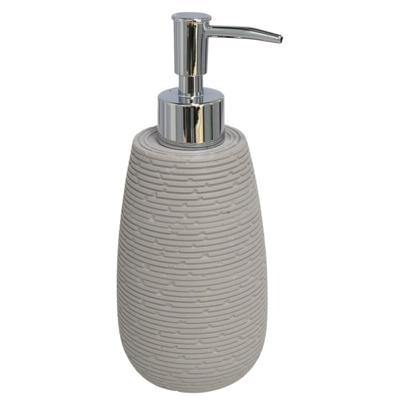 Gerimport Zeeppompje - grijs - kunststof en RVS - 19 cm - navulbaar - toilet/badkamer