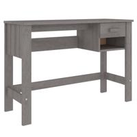 vidaXL Bureau HAMAR 110x40x75 cm massief grenenhout lichtgrijs