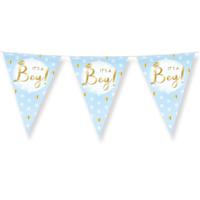 Geboorte vlaggenlijn jongen Its a boy - 10 meter - blauw - babyshower/gender reveal - vlaggetjes