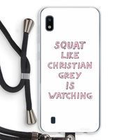 Christian Grey: Samsung Galaxy A10 Transparant Hoesje met koord Christian Grey: Samsung Galaxy A10 Transparant Hoesje met koord
