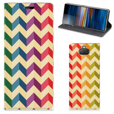 Sony Xperia 10 | Hoesje met Magneet | Zigzag Multi Color Sony Xperia 10 | Hoesje met Magneet | Zigzag Multi Color