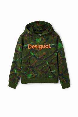 Sweatshirt met capuchon en camouflage - GREEN - XL