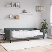 Slaapbank met matras 90x200 cm stof donkergrijs