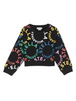 Stella McCartney Kids sweat en coton à imprimé Circular Logo - Noir