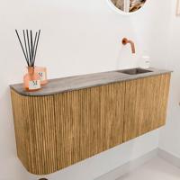 Toiletmeubel Mondiaz Joya Dlux | 101.6 cm | Meubelkleur Oak | Faye wastafel Oza Wasbak Rechts | Zonder kraangat(en) Toiletmeubel Mondiaz Joya Dlux | 101.6 cm | Meubelkleur Oak | Faye wastafel Oza Wasbak Rechts | Zonder kraangat(en)