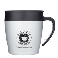Handvat koffie mok RVS Thermos cups vacuüm kolf water fles bussiness draagbare Thermo Cup (grijs)
