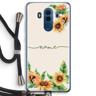 Zonnebloemen: Huawei Mate 10 Pro Transparant Hoesje met koord