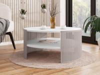 Ronde salontafel ZINZARA ⌀ 75 cm kasjmier/wit