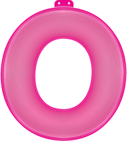 Roze opblaasbare letter O - thumbnail