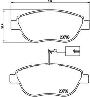 Remblokkenset, schijfrem BREMBO, u.a. fÃ¼r Fiat, Abarth, Vauxhall, Opel, KIA - thumbnail