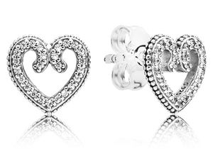 Pandora Oorbellen zilver Heart Swirls 297099CZ