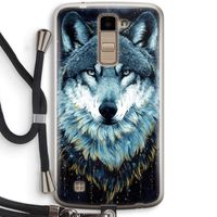 Darkness Wolf: LG K10 (2016) Transparant Hoesje met koord