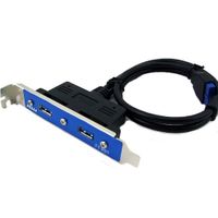 USB 3.0 Bracket 2-Poort, 20-Pin (with an empty-Pin) - thumbnail