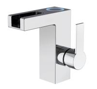 Ngk Schutte orinoco led-ééngreepsmeraan wastafel met watervaluitloop | chroom 20115