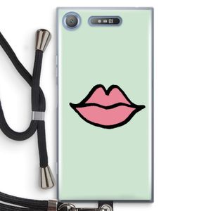 Kusje: Sony Xperia XZ1 Transparant Hoesje met koord